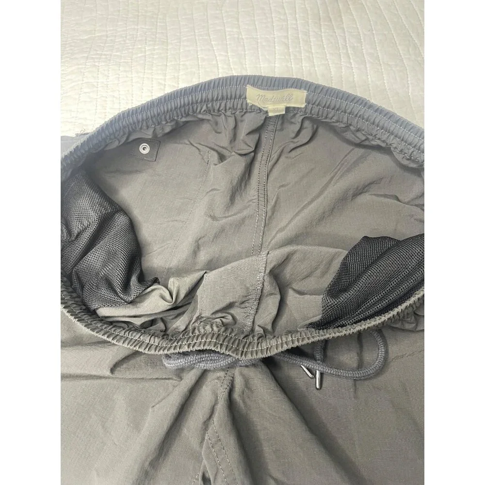 Madewell Mens Everywear Charcoal/Black Swim Casual Shorts XL Elastic Waist
